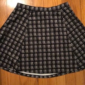 white and black skirt